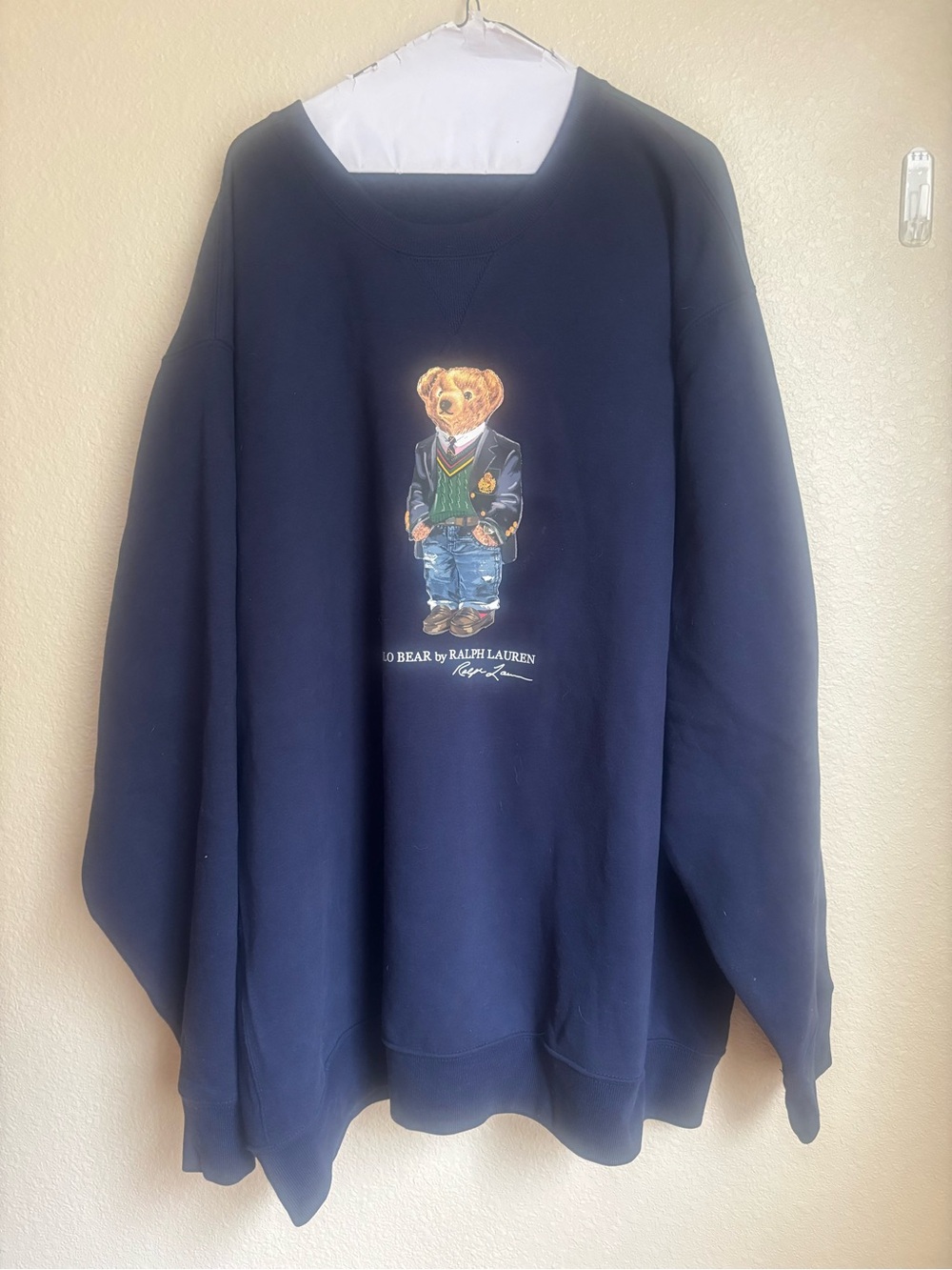 Polo by Ralph Lauren Navy Crewneck Sweatshirt with Polo Bear Graphic